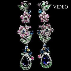 Multi gem dangle earrings